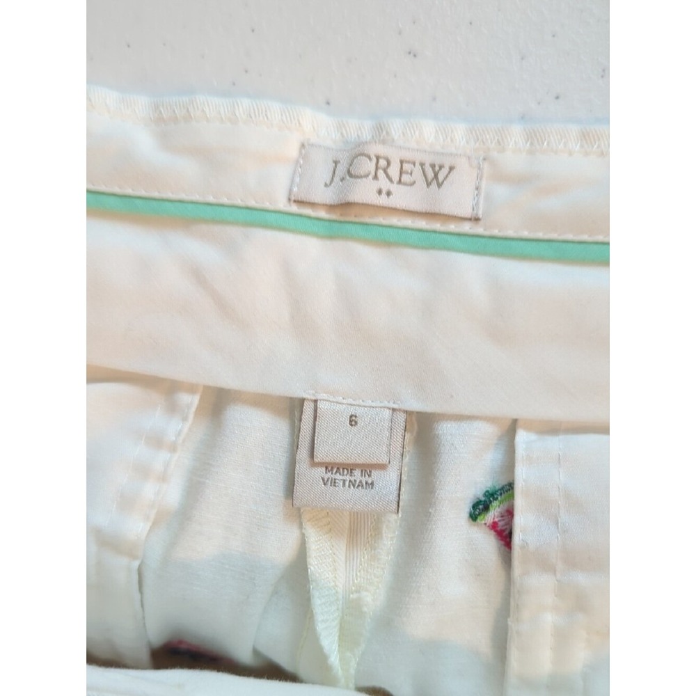 J. Crew Watermelon Shorts White Summer size 6 100% Cotton - Picture 5 of 6